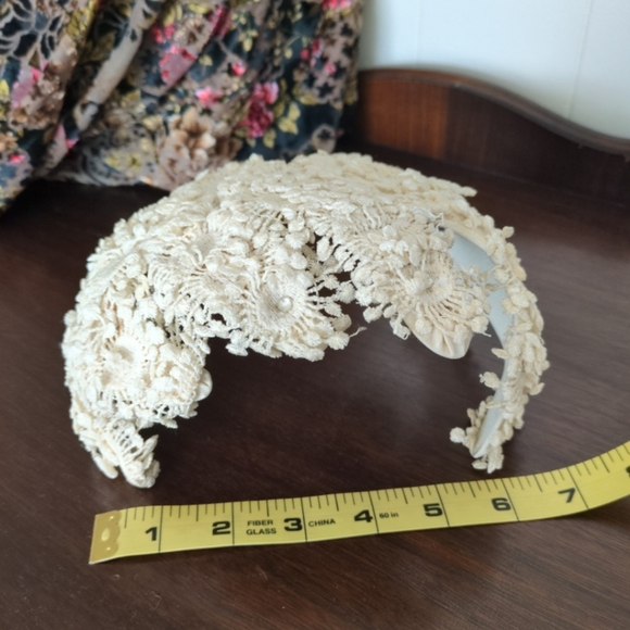 Vintage Lace Floral Headpiece | Unique Bridal or Formal Accessory - Picture 9 of 9